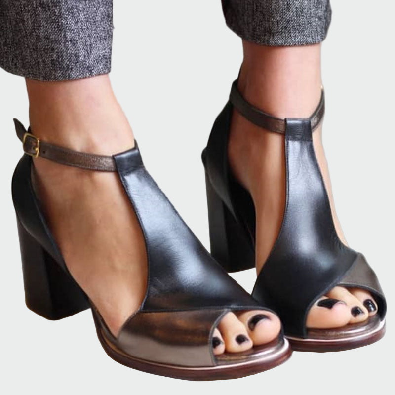 Aniao™ | Black High Heeled Sandals
