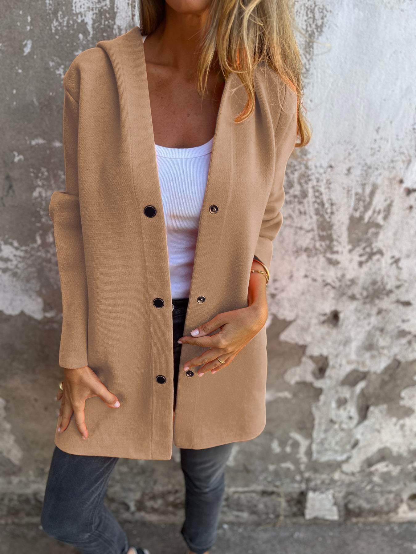 Jacqueline® | Casual Hoodie Jacket with Buttons