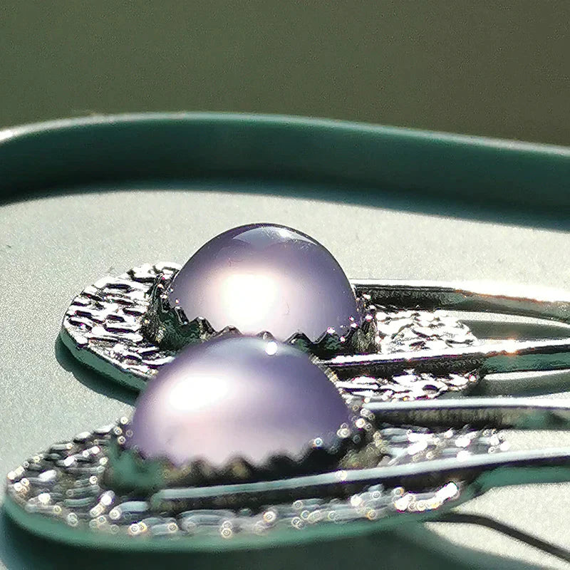 Boho Earrings with Purple Stone