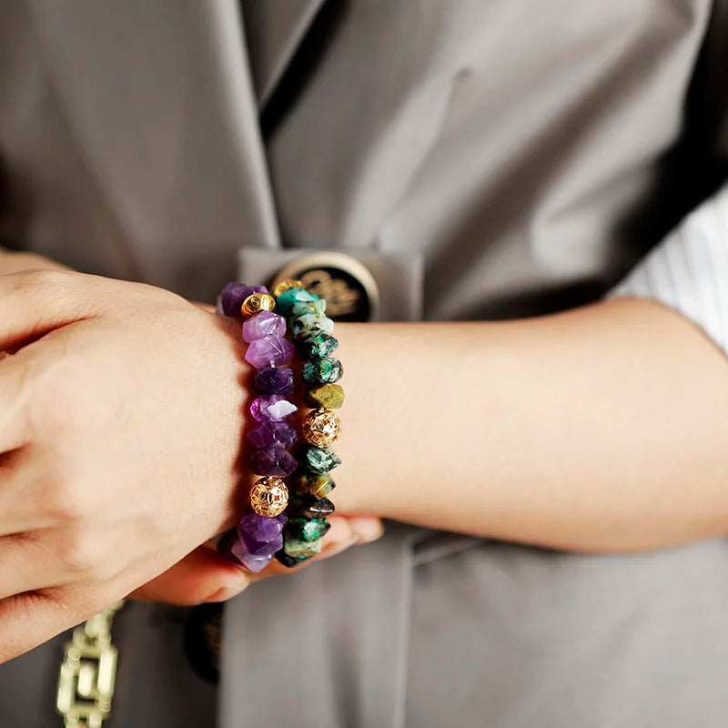 African Turquoise Hamsa Stretch Bracelet