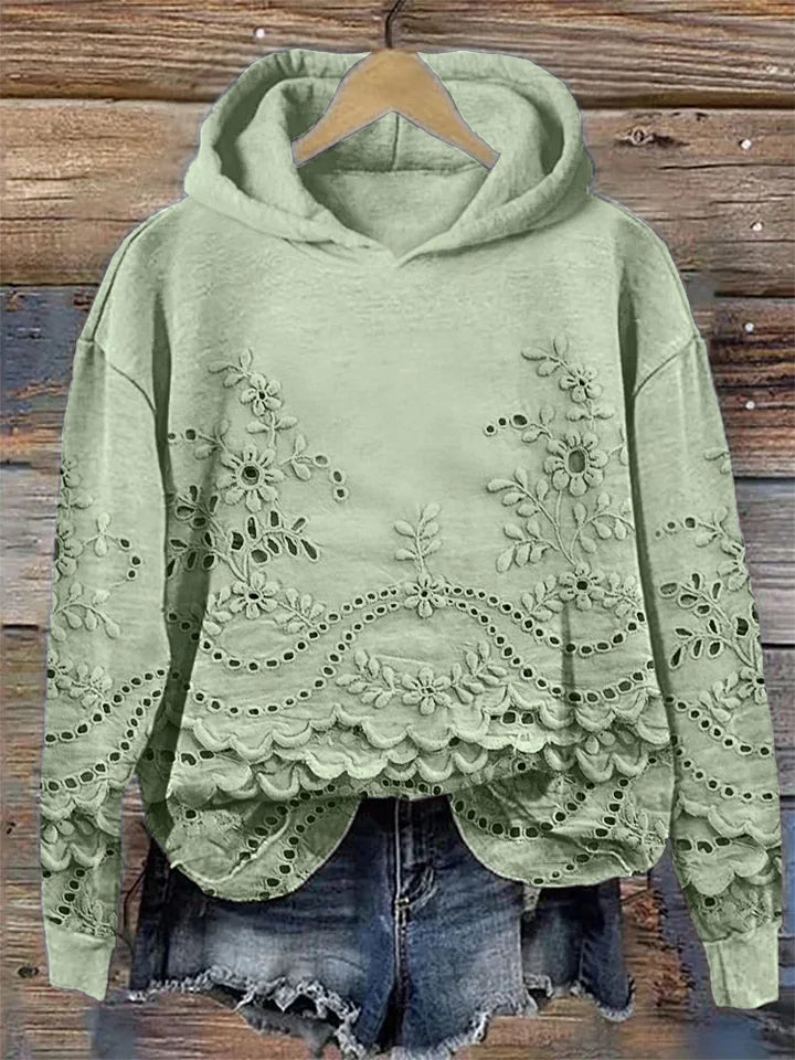 SASSY | Hoodie with Floral Embroidery