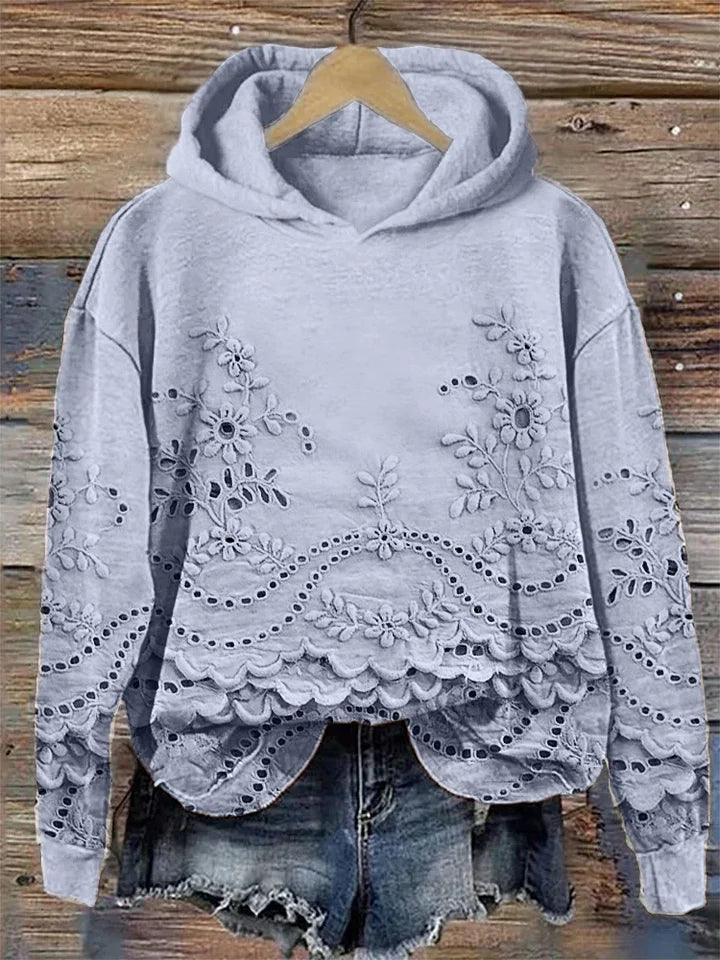 SASSY | Hoodie with Floral Embroidery