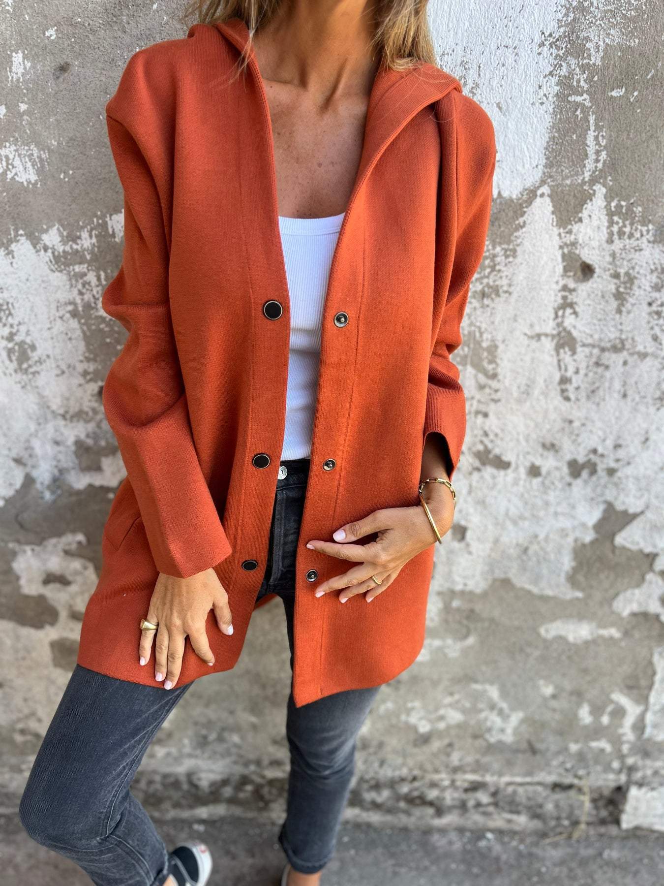 Jacqueline® | Casual Hoodie Jacket with Buttons