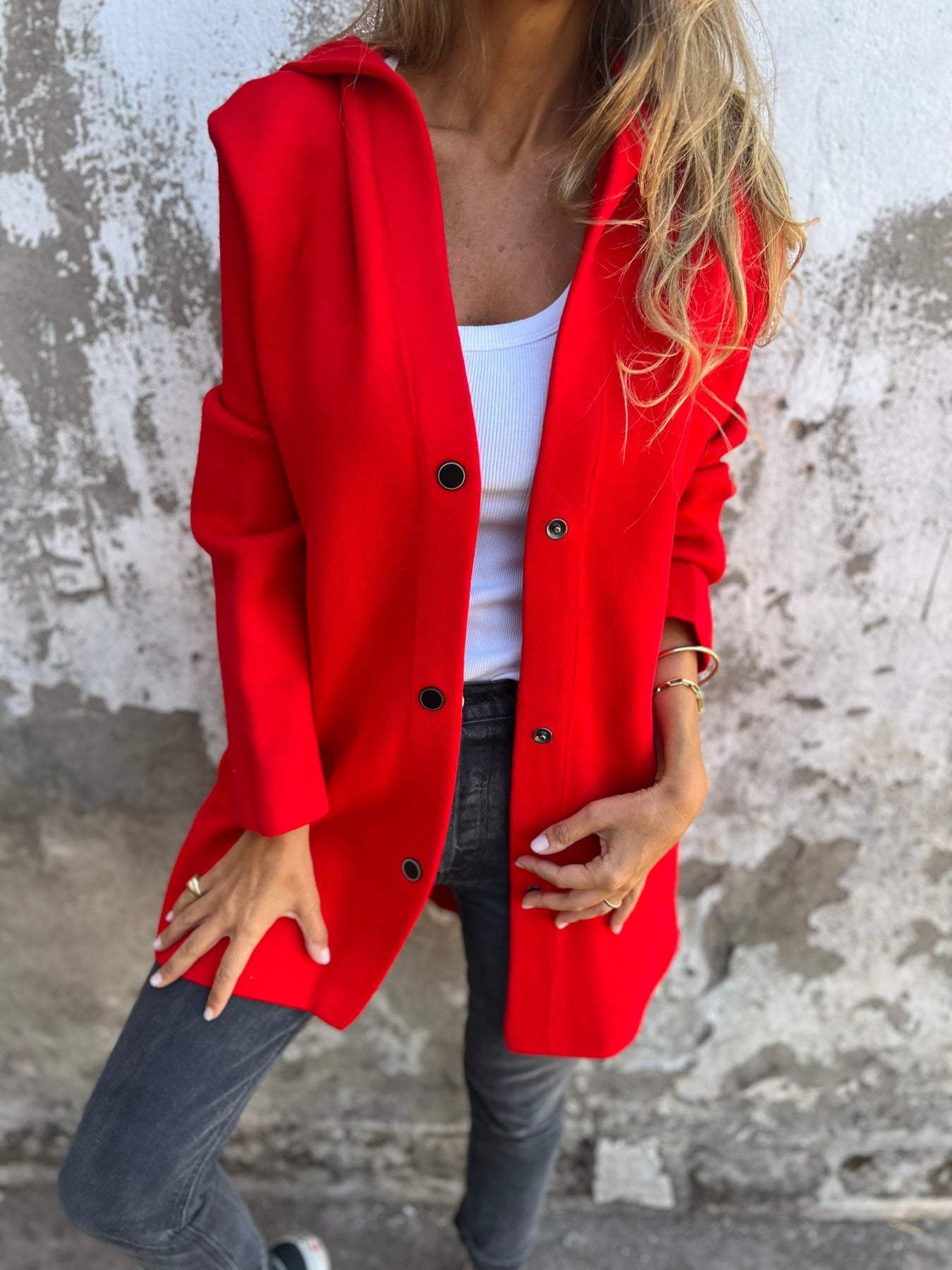 Jacqueline® | Casual Hoodie Jacket with Buttons