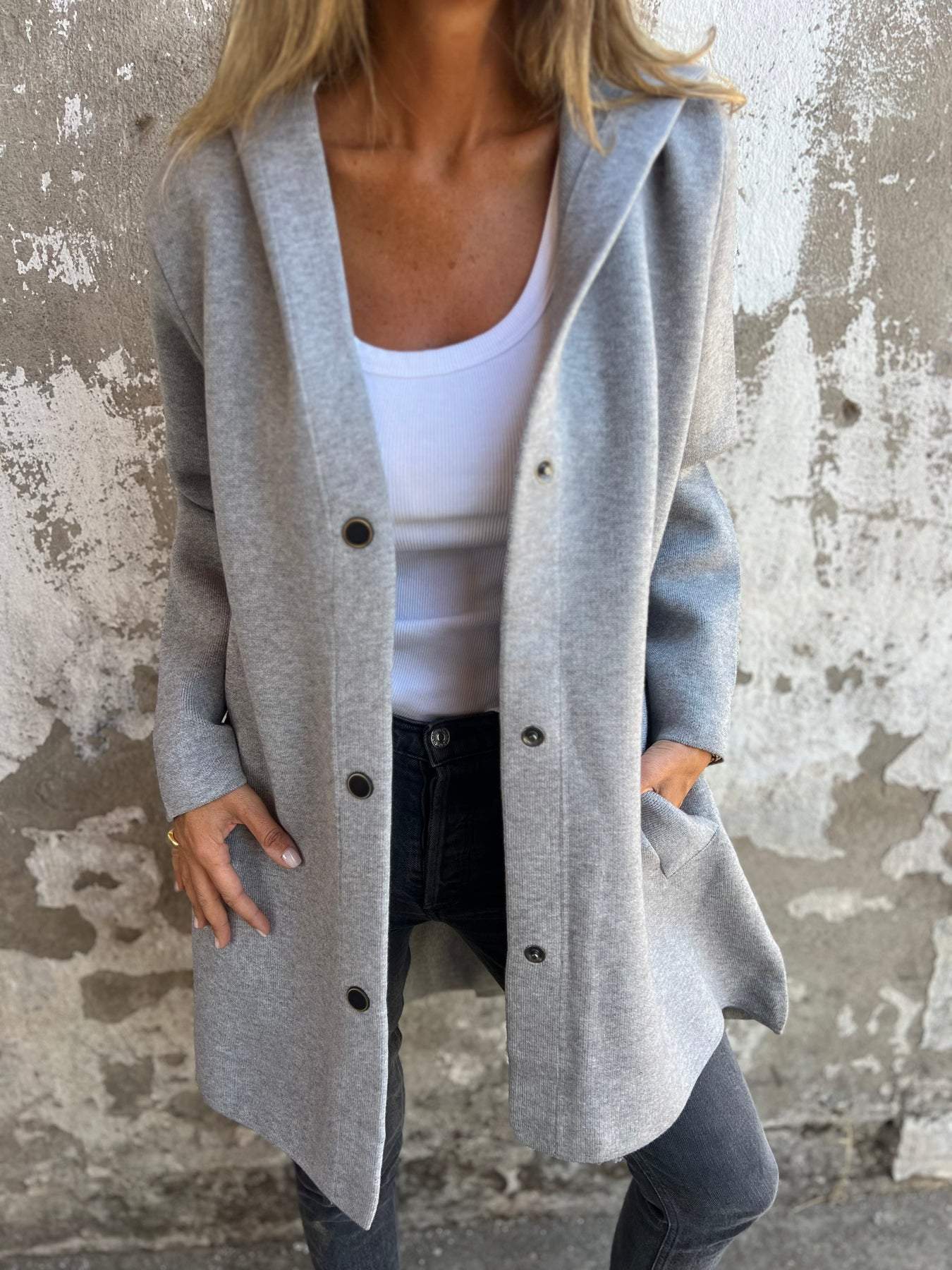 Jacqueline® | Casual Hoodie Jacket with Buttons