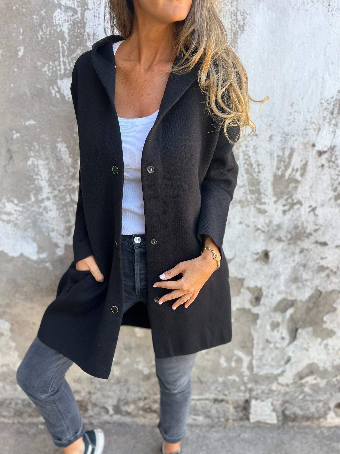 Jacqueline® | Casual Hoodie Jacket with Buttons