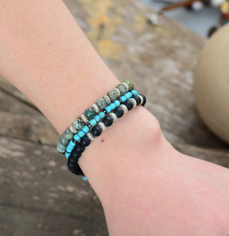African Turquoise Beaded Bracelet