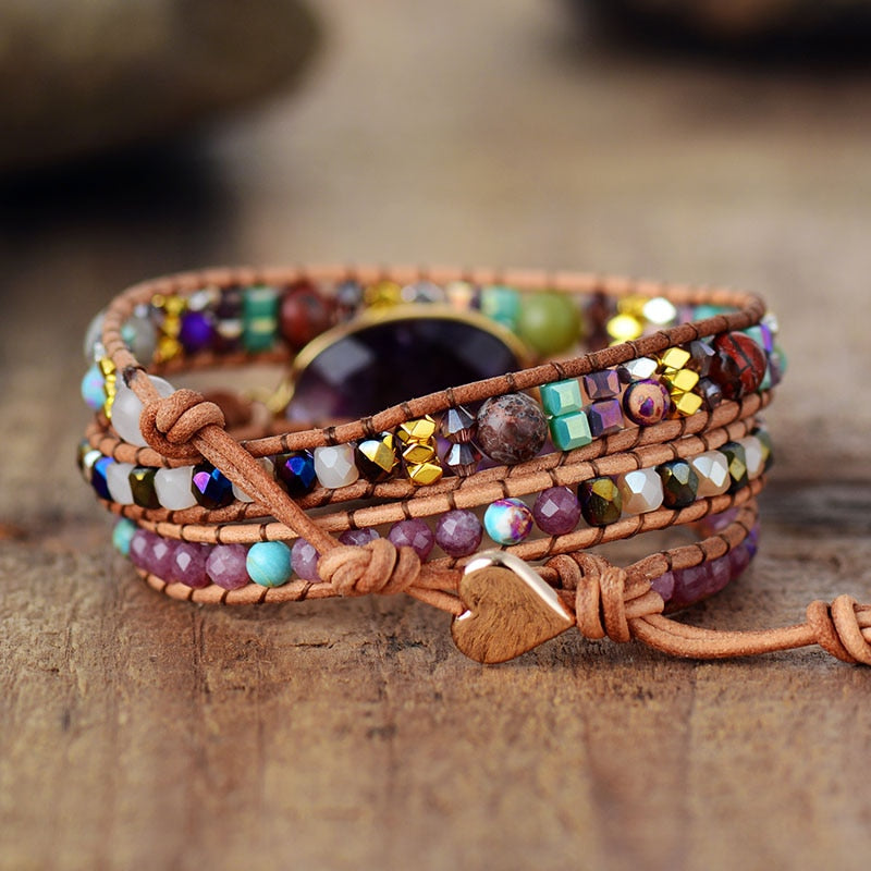 Amethyst Crystal Statement Bracelet