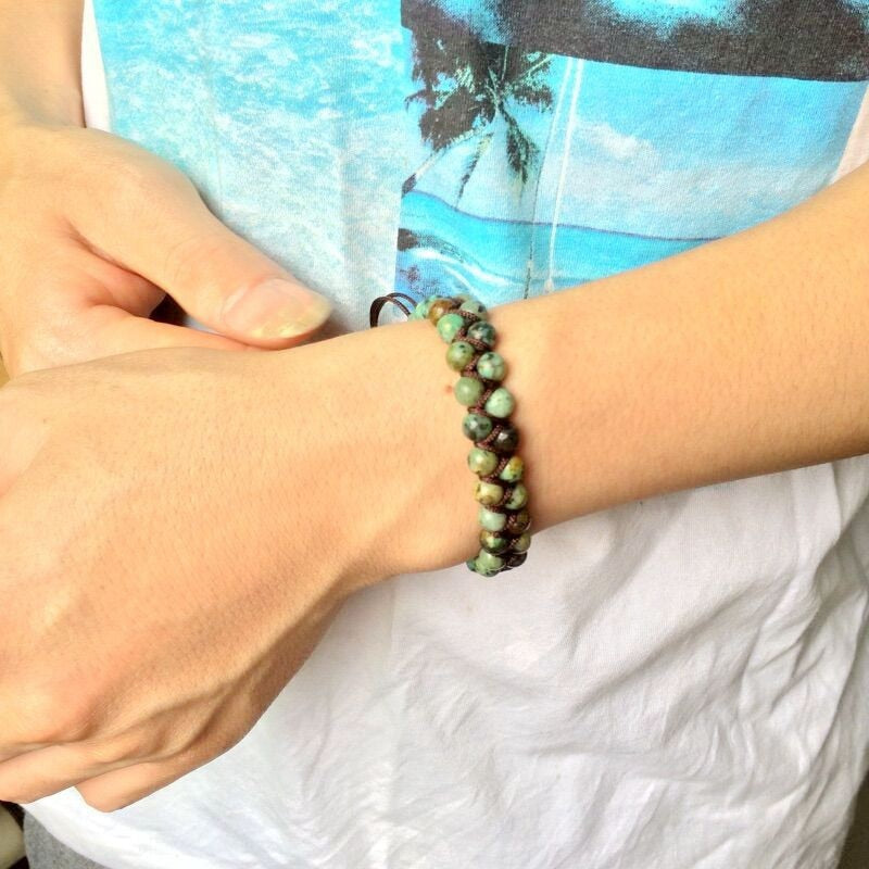 African Turquoise Steampunk Bracelet