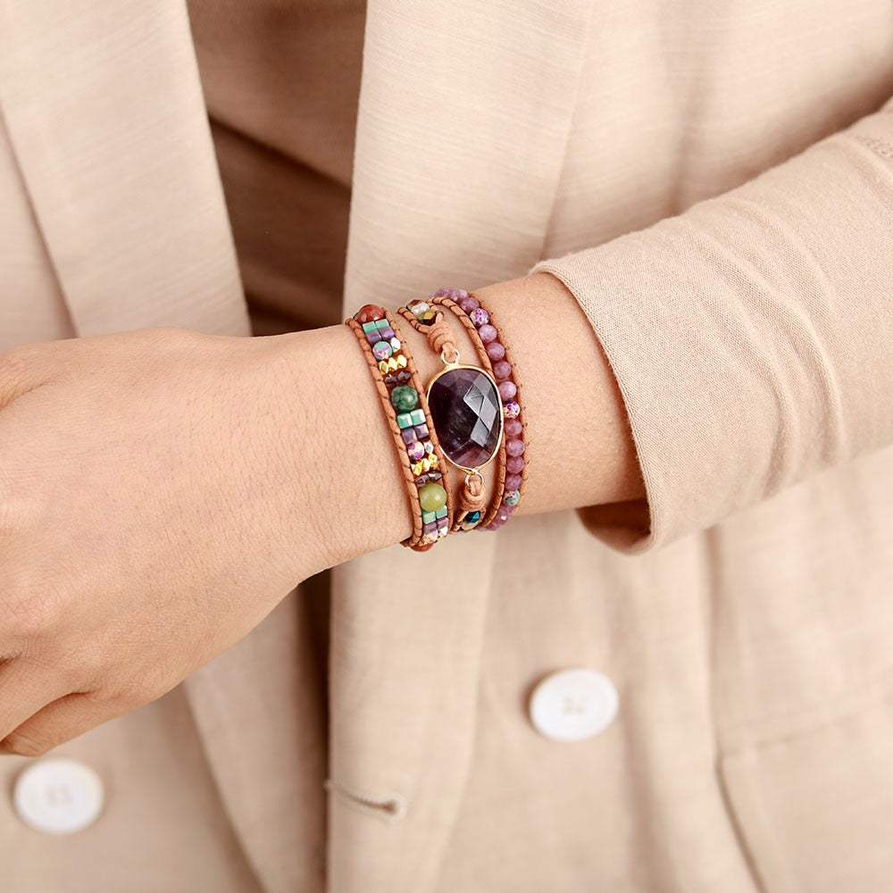 Amethyst Crystal Statement Bracelet